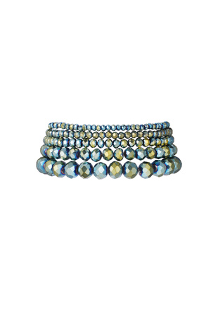 Bracelet Set with Irregular Crystal Beads - Blue & Green h5 