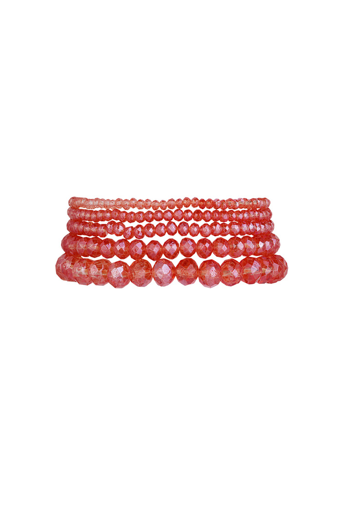 Set of 5 crystal bracelets - cherry 