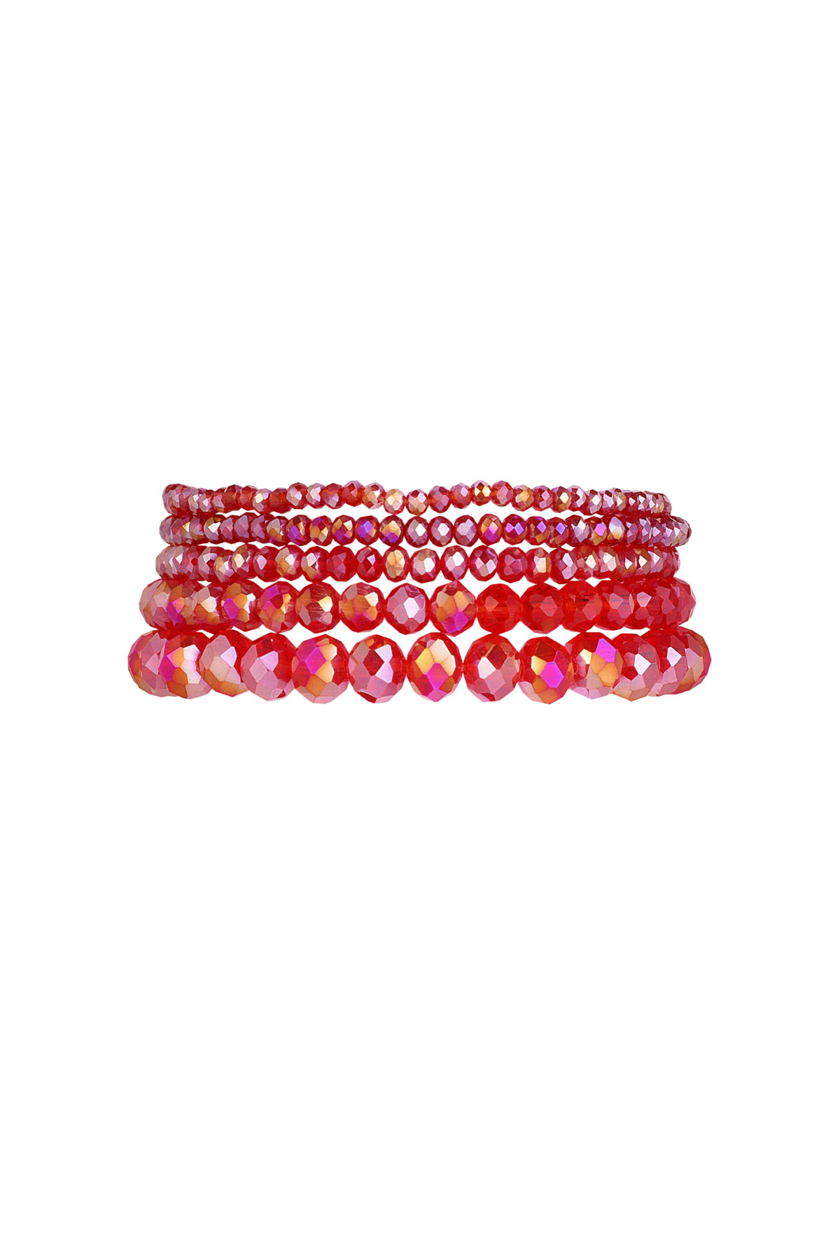 Set of 5 crystal bracelets - rose 