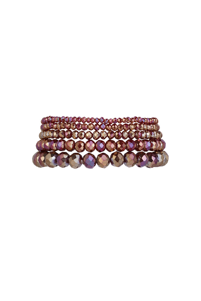 Set of 5 crystal bracelets - terracota 