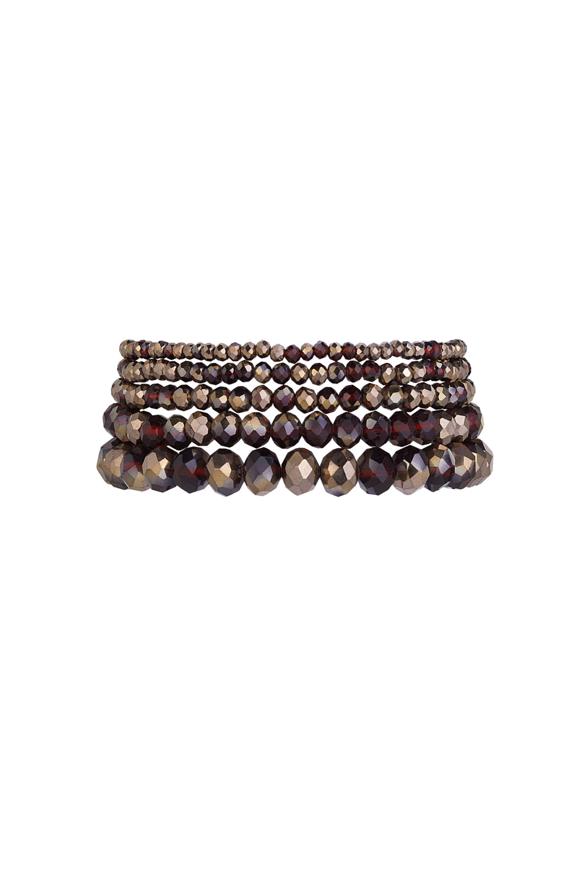 Set mit 5 Kristallarmbändern – braun