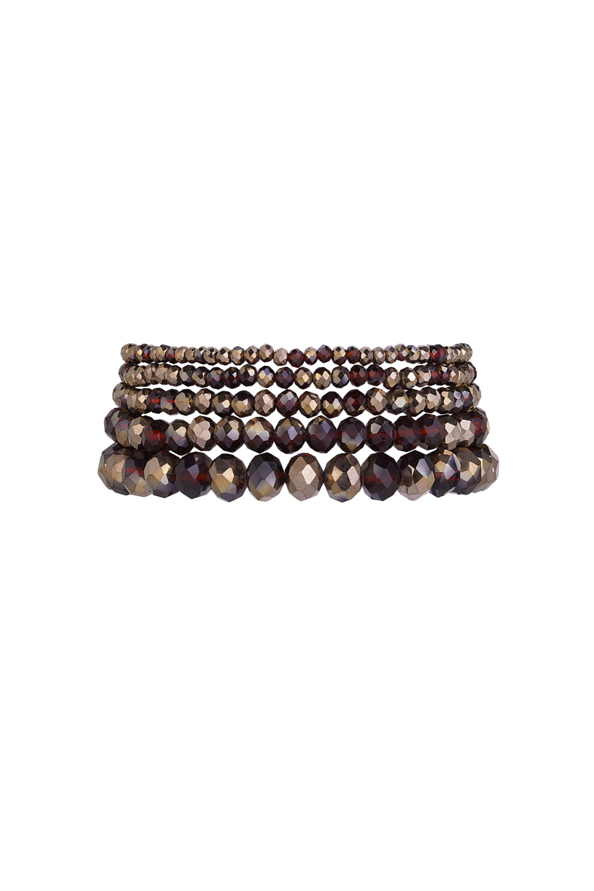 Set of 5 crystal bracelets - brown 