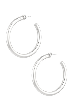 Ohrringe Basic rund mittel - Silber h5 