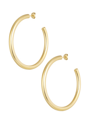 Earrings basic round - gold h5 