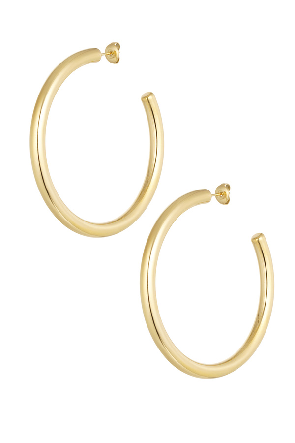 Earrings basic round - gold