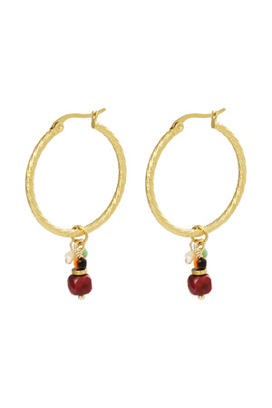 Earrings charm party - gold/red h5 