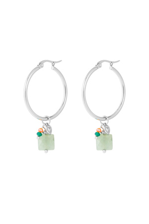 Earrings beads bundle - silver/green h5 