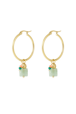 Earrings beads bundle - gold/green h5 