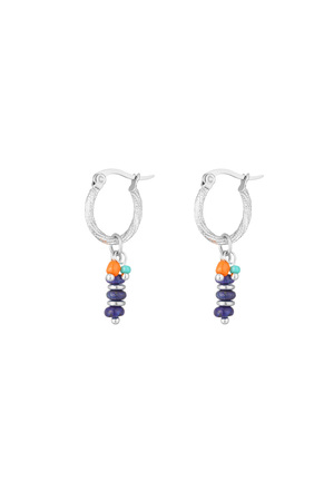 Earrings beads party blue - silver/blue h5 