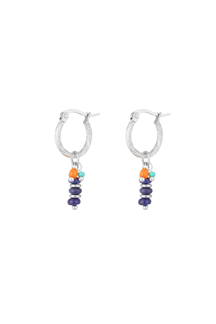 Earrings beads party blue - silver/blue 