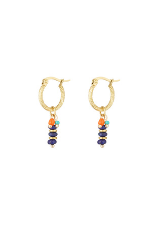 Boucles d'oreilles perles fête bleu - doré/bleu h5 