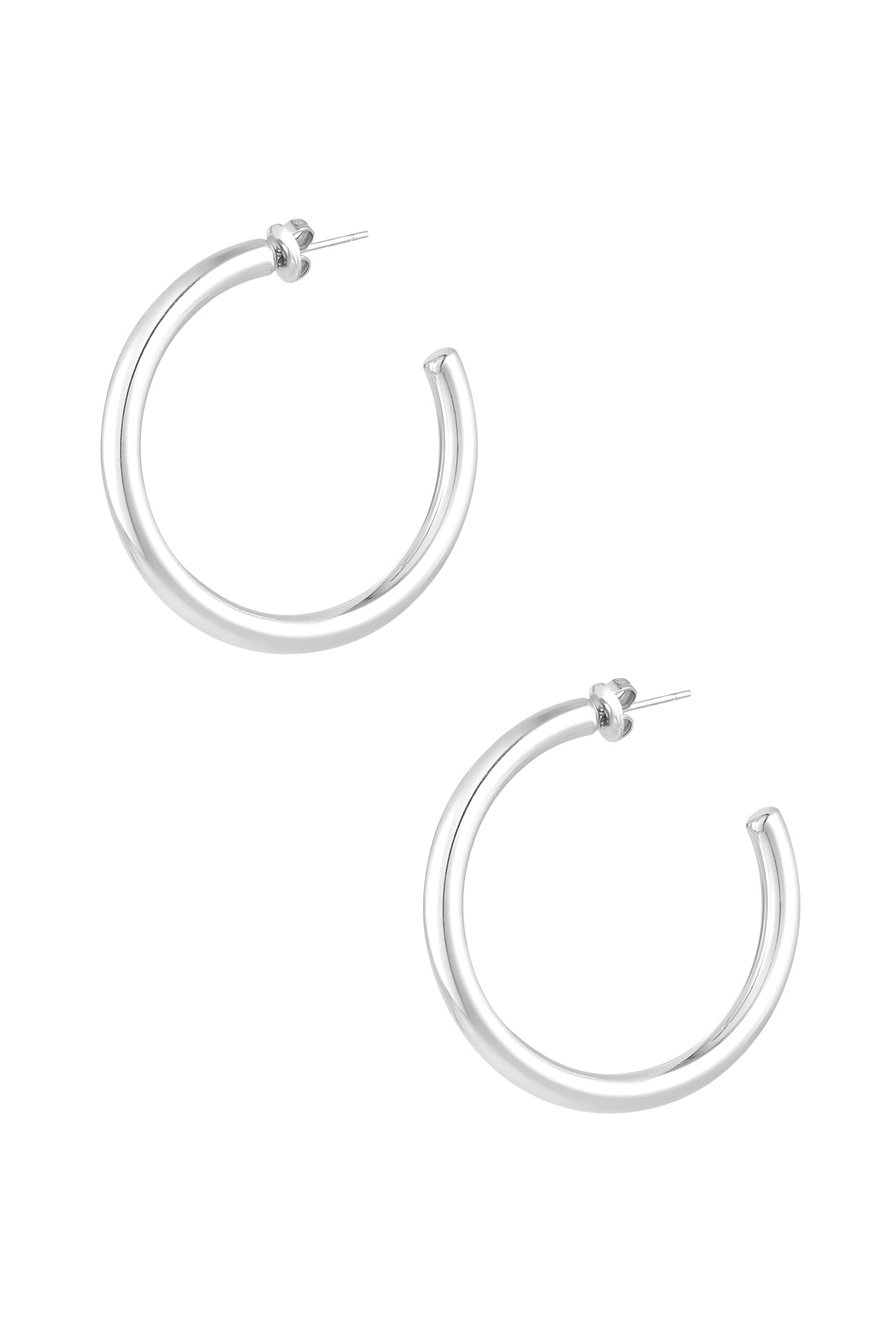 Earrings thick basic - silver h5 