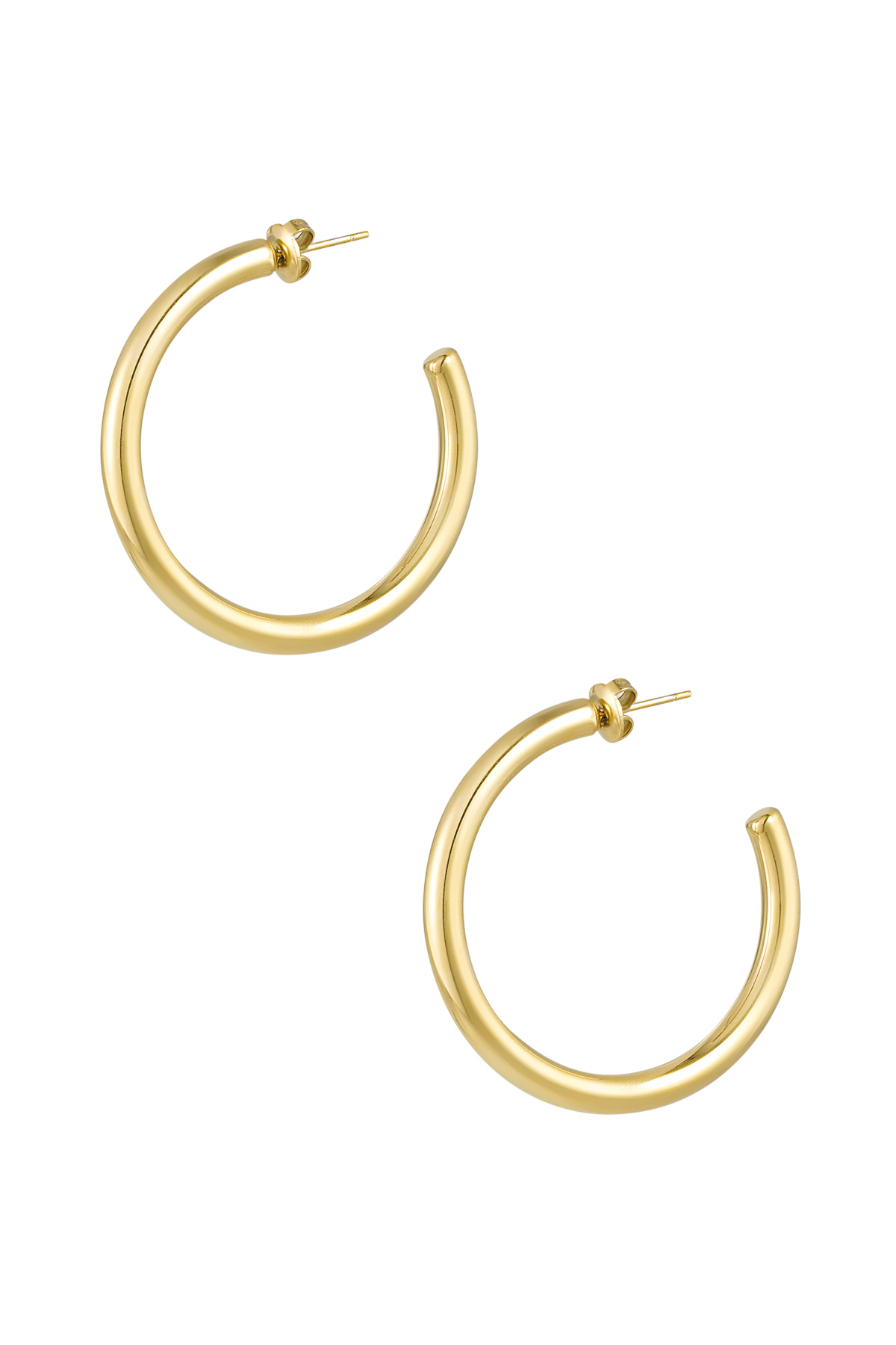 Earrings thick basic - gold h5 