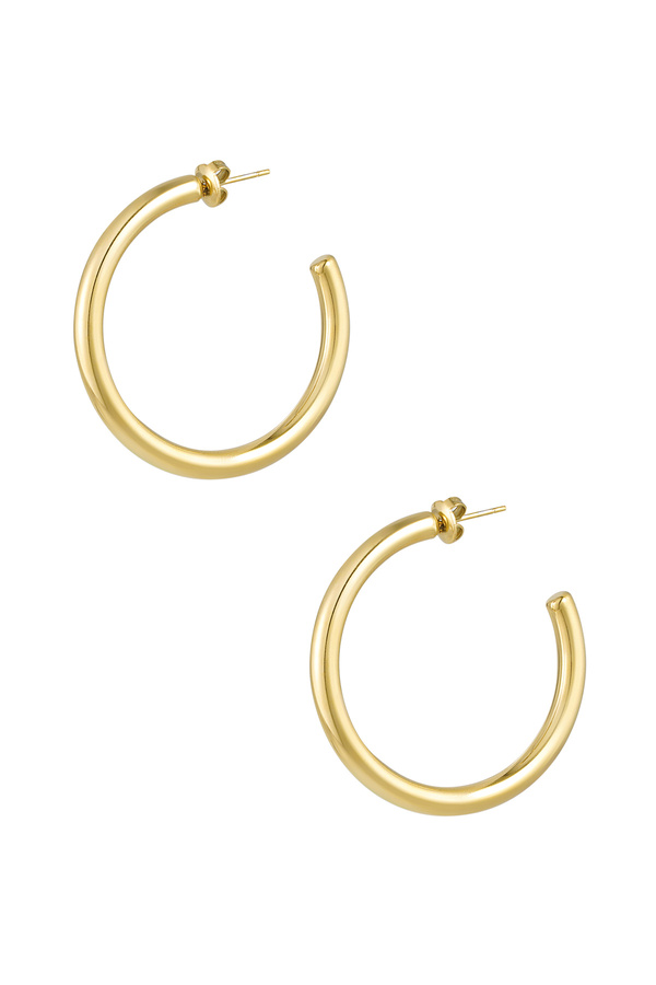 Earrings thick basic - gold