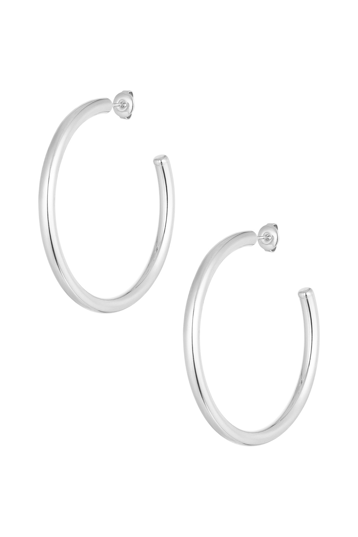 Earrings basic large - Silver Color color 2