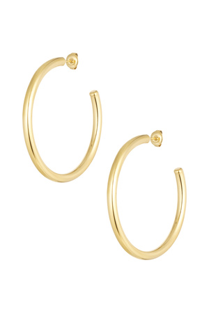 Earrings basic large - gold h5 