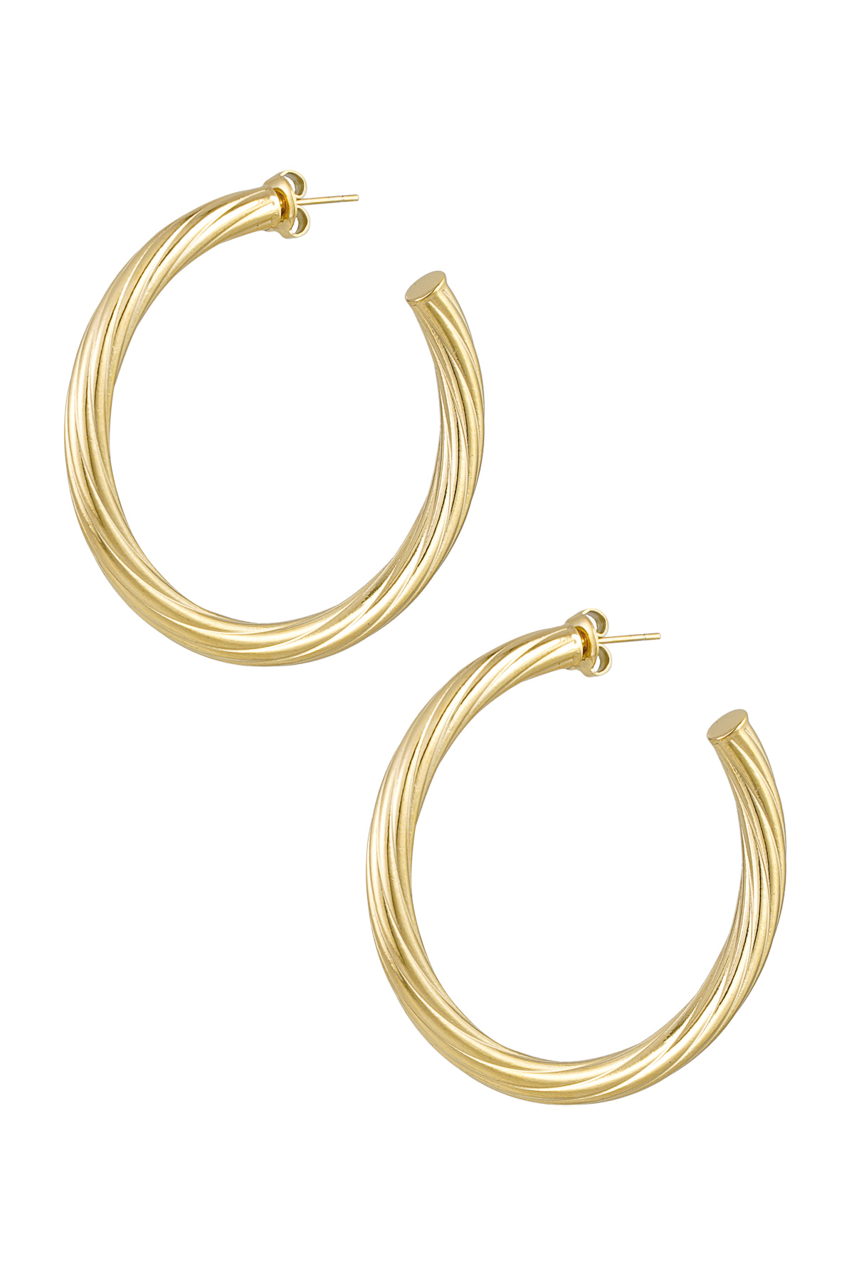 Twisted stripe earrings - Gold color 2