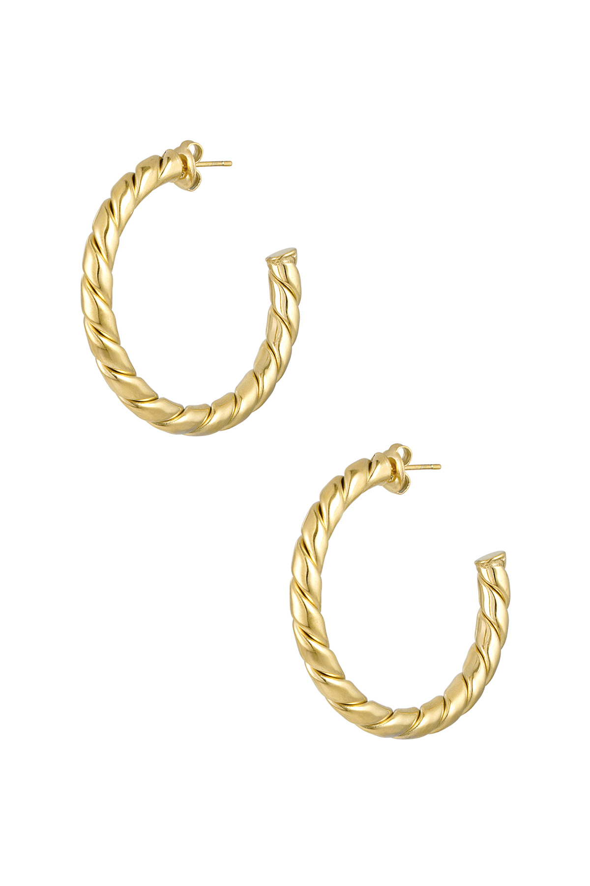 Earrings twisted basic - gold