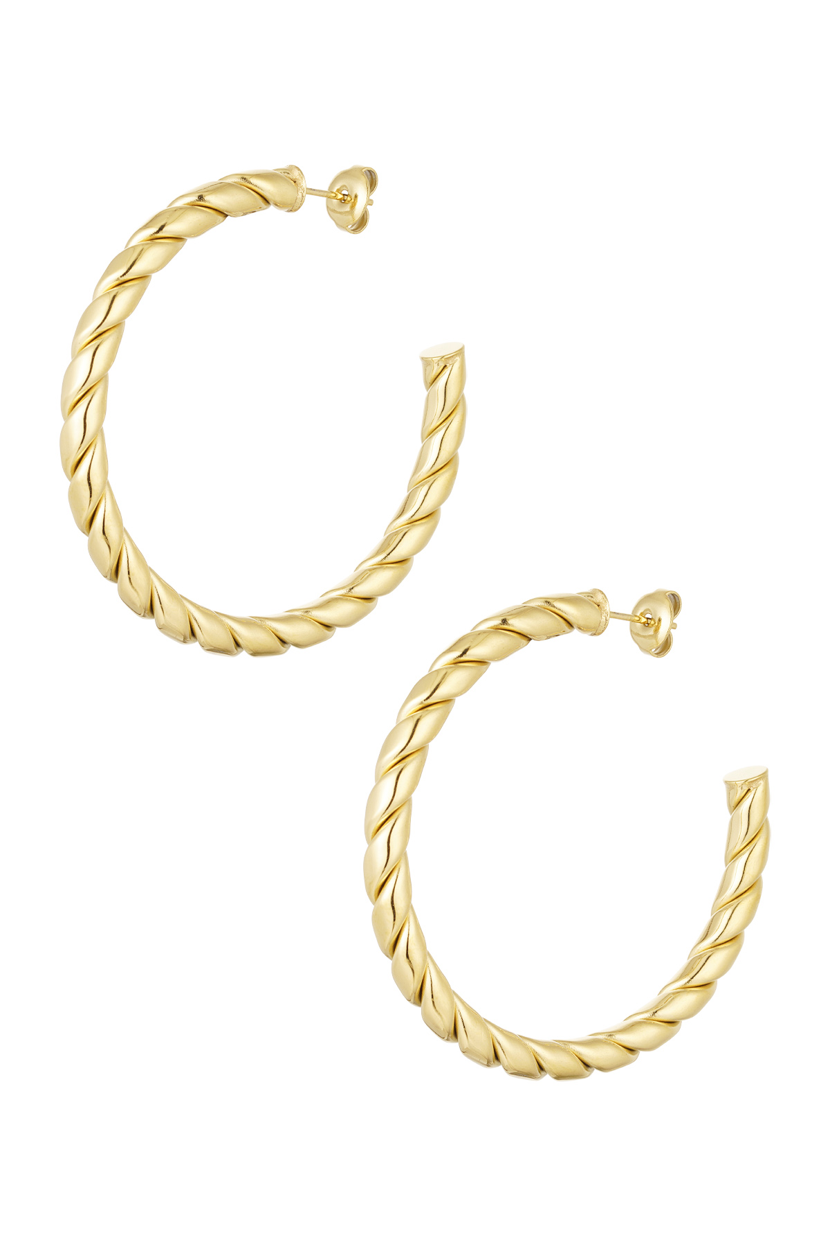 Earrings twisted large - gold