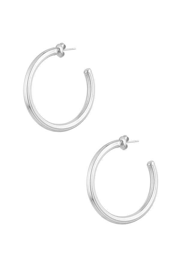 Klassische Ohrringe mittelgroß - Silber