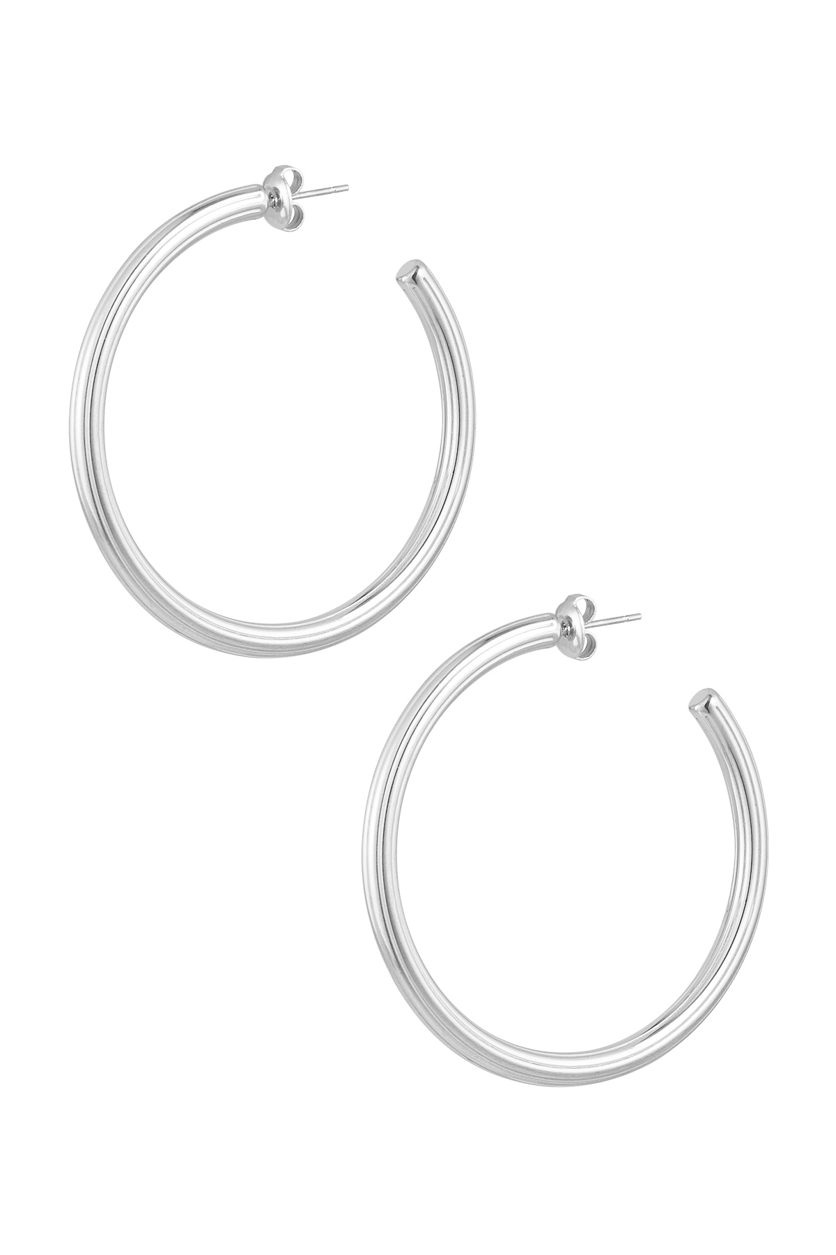 Classic earrings large - silver