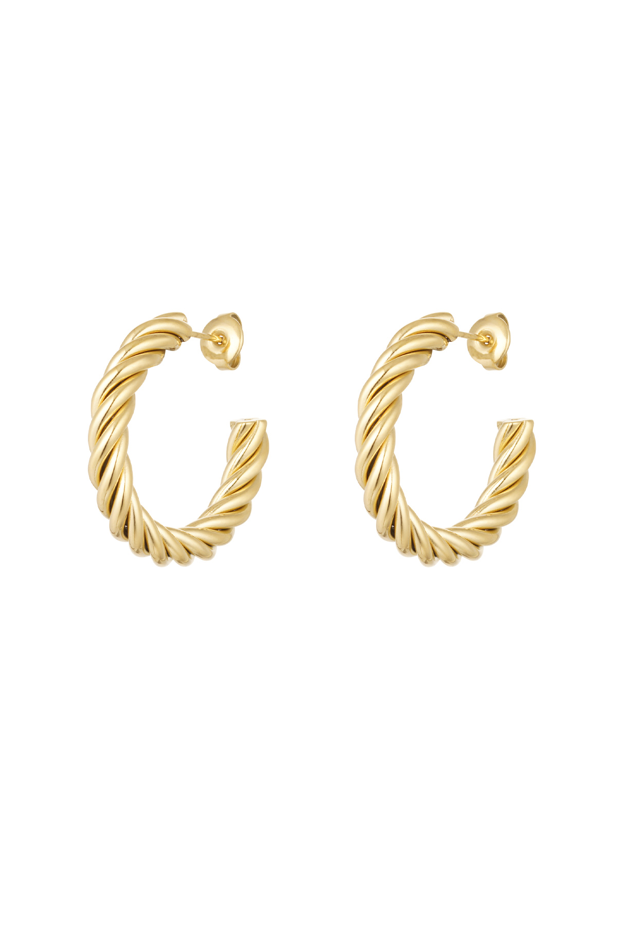 Earrings twisted medium - gold h5 