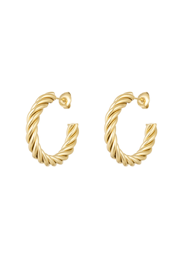 Earrings twisted medium - gold