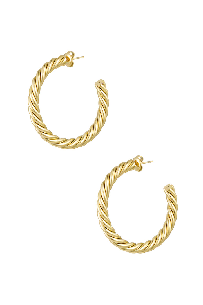 Earrings twisted thick medium - gold 