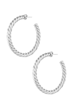 Earrings twisted thick - silver h5 