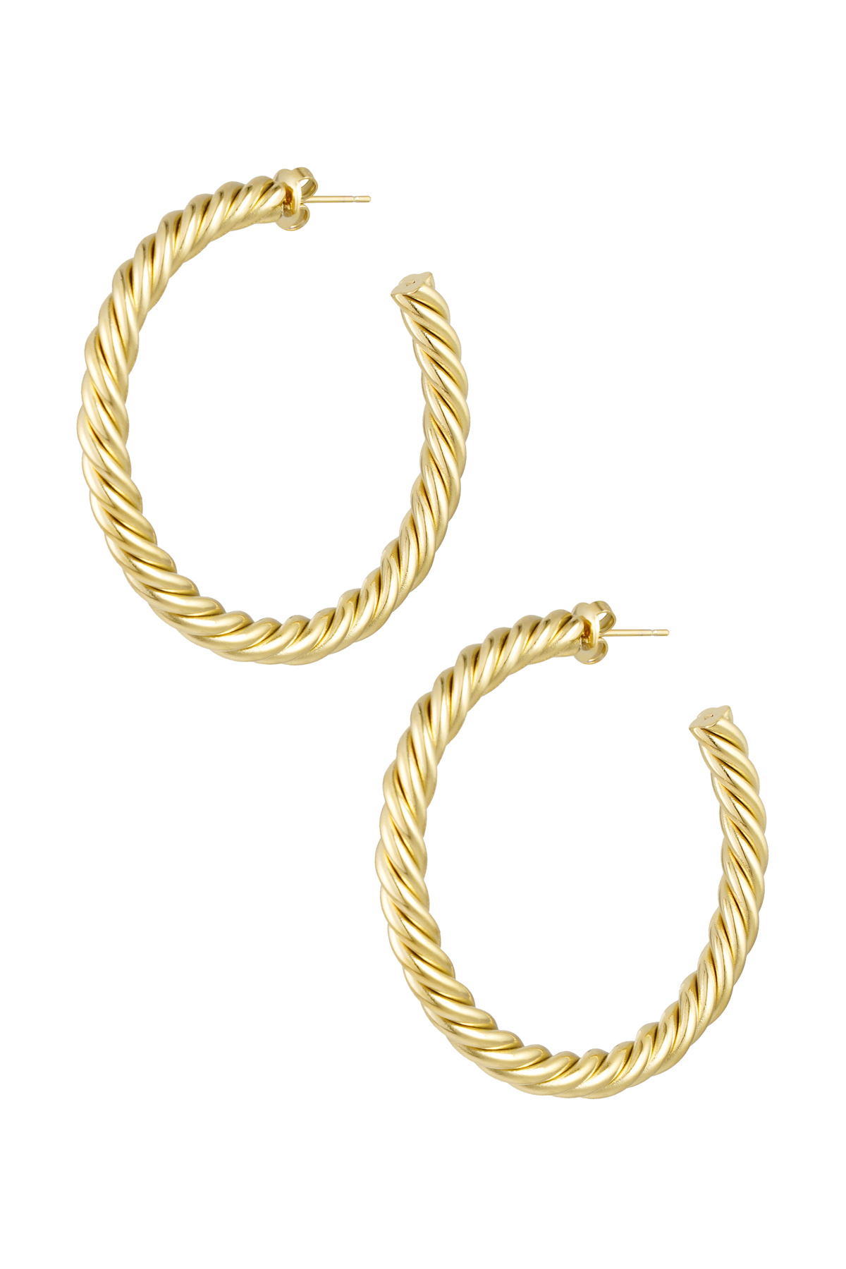 Earrings twisted thick - gold h5 