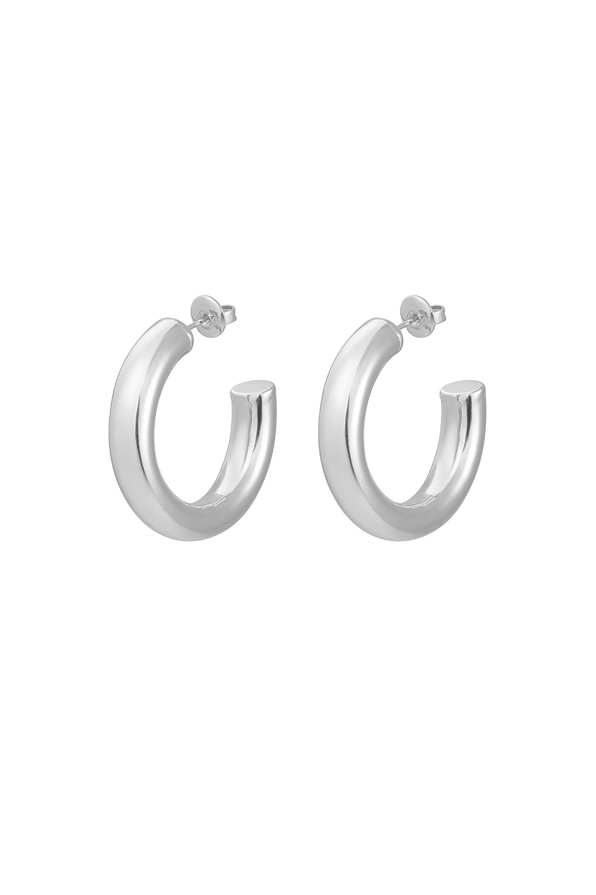 Earrings basic thick small - Silver Color color 2