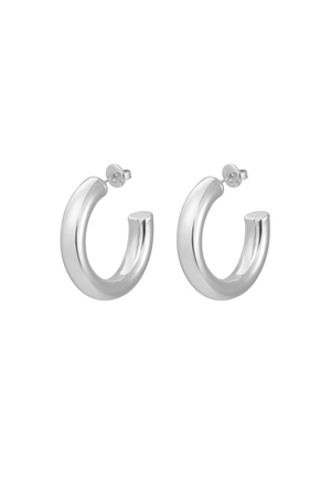Earrings basic thick small - silver h5 