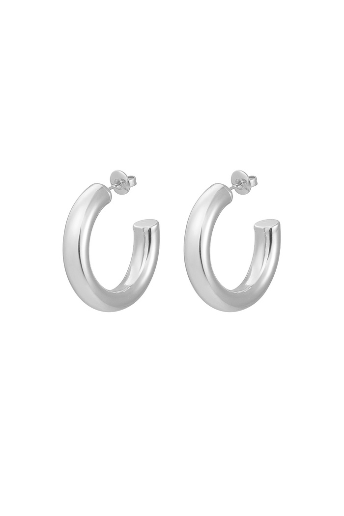 Earrings basic thick small - silver 