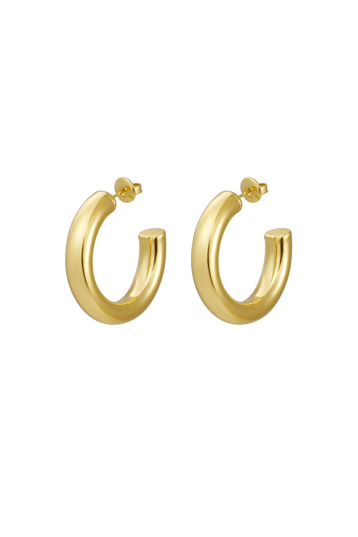 Earrings basic thick small - gold h5 