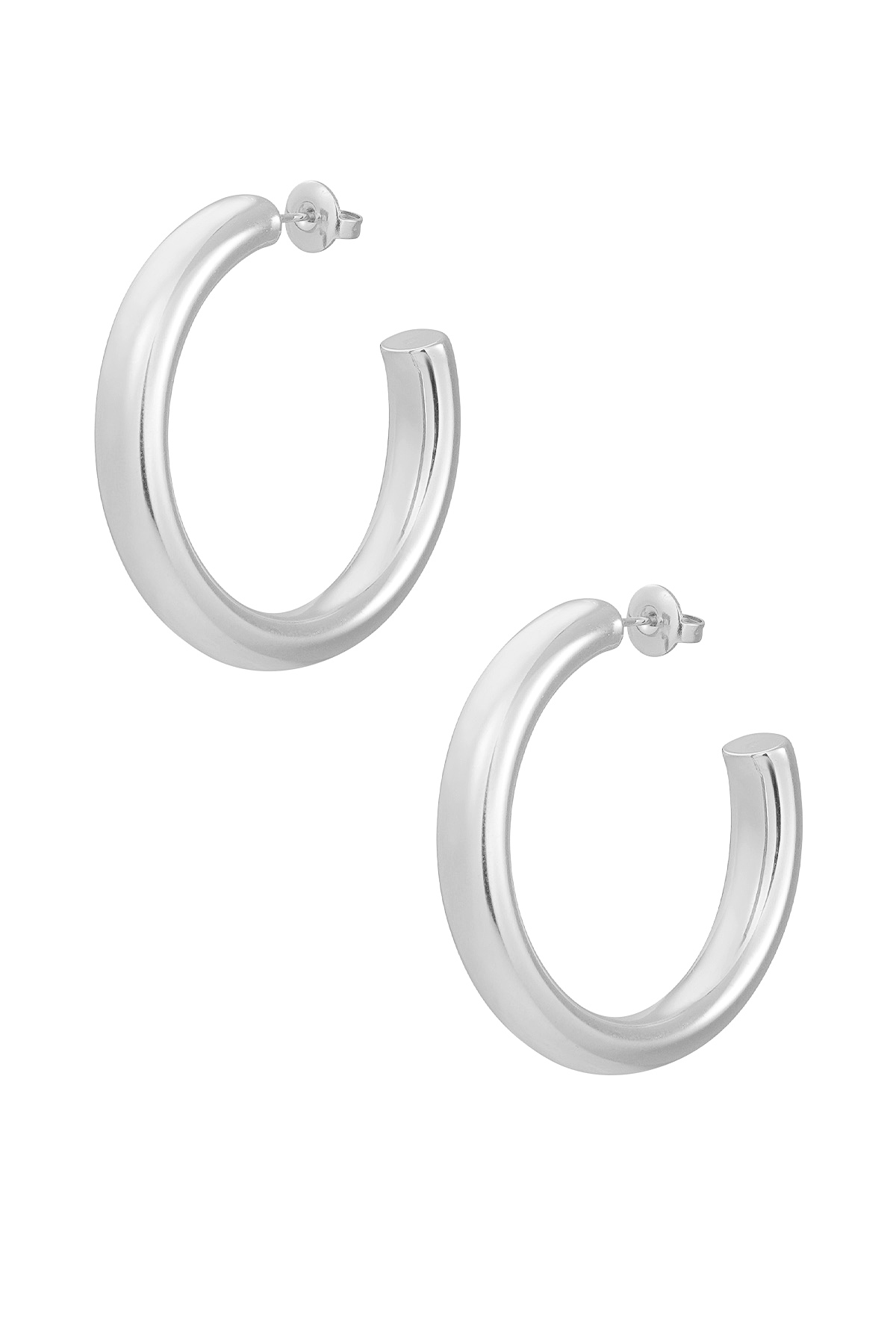 Earrings basic thick - silver h5 
