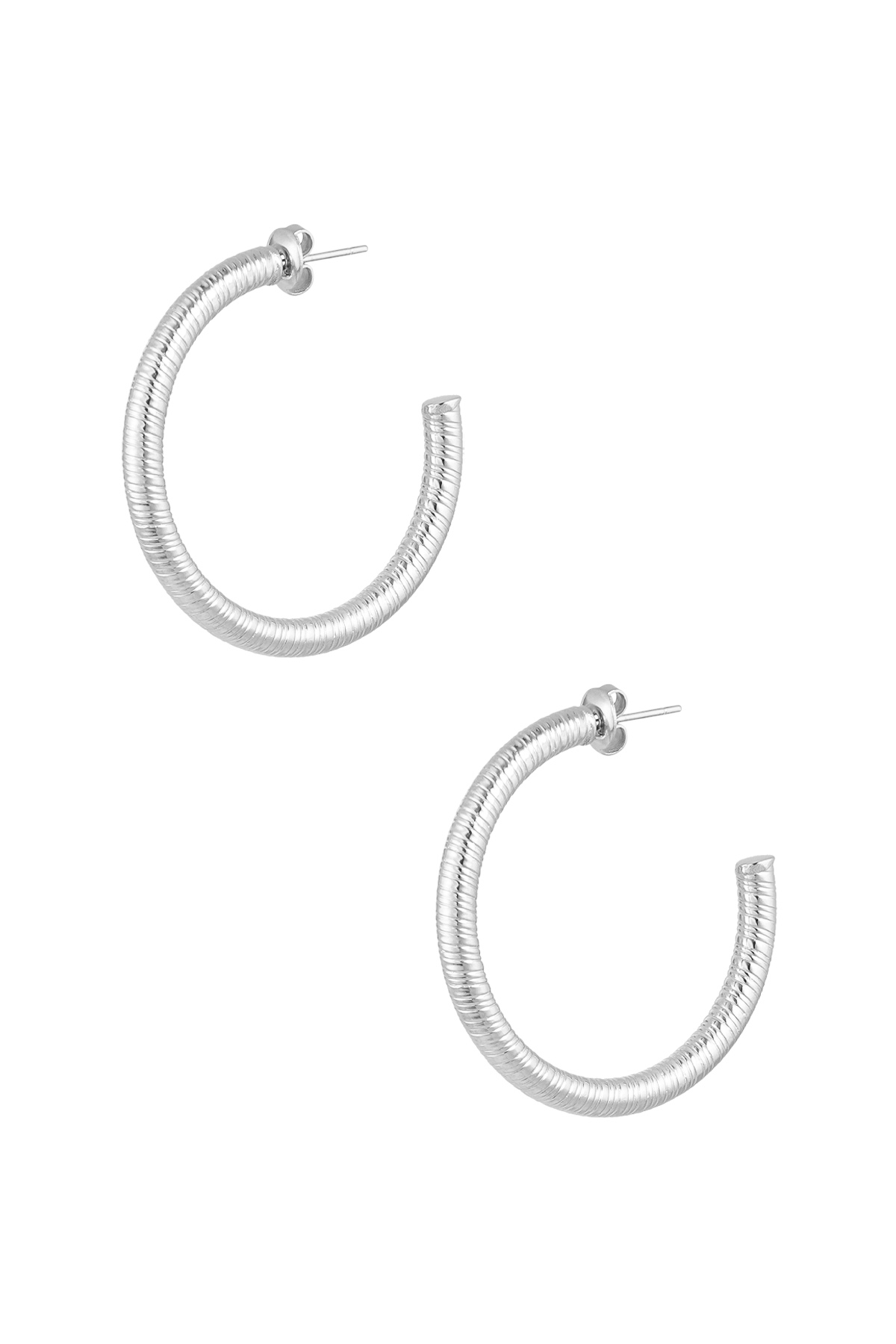 Earrings snake print medium - silver 