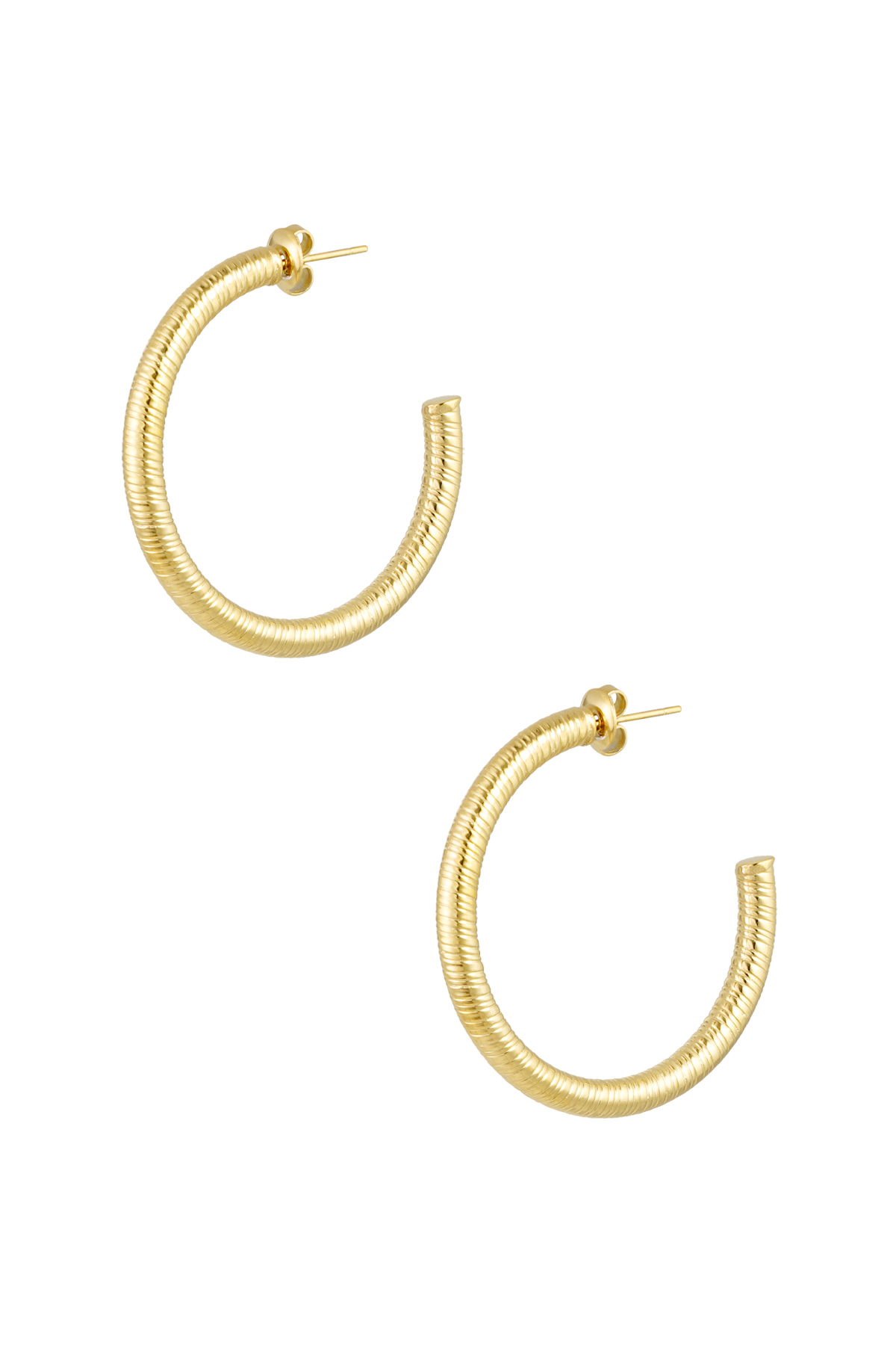 Earrings snake print medium - Gold color 2