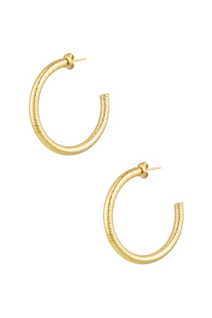 Earrings snake print medium - gold h5 