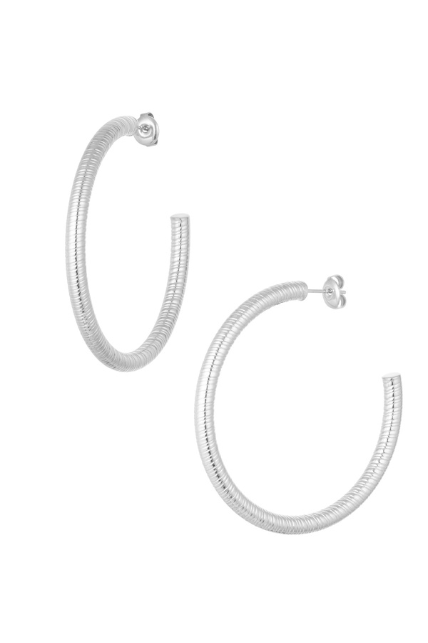 Earrings snake print - silver
