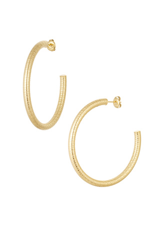 Earrings snake print - gold h5 