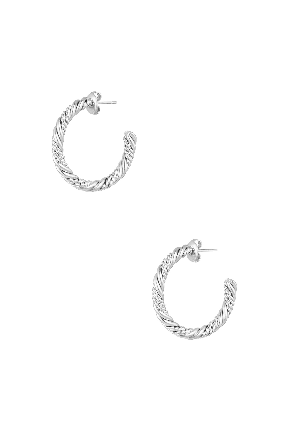 Boucles d'oreilles torsadées petites - argent h5 