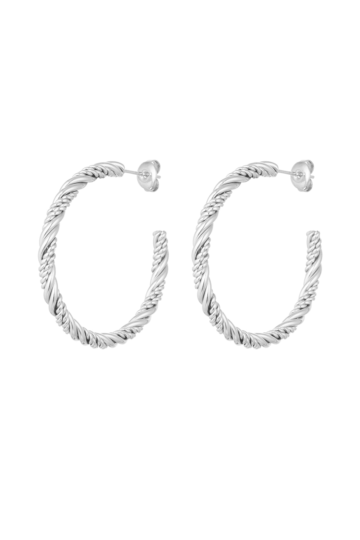 Basic twisted earrings - silver h5 