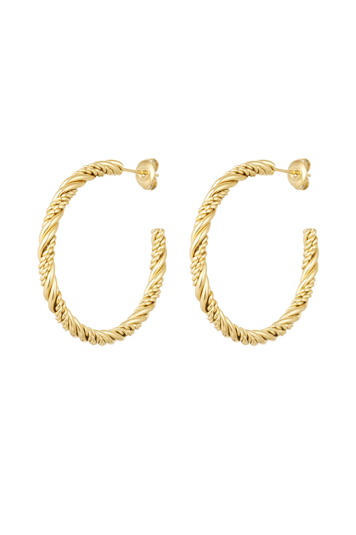 Basic twisted earrings - gold h5 