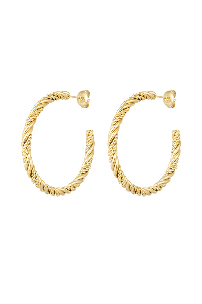 Einfache gedrehte Ohrringe – Gold 