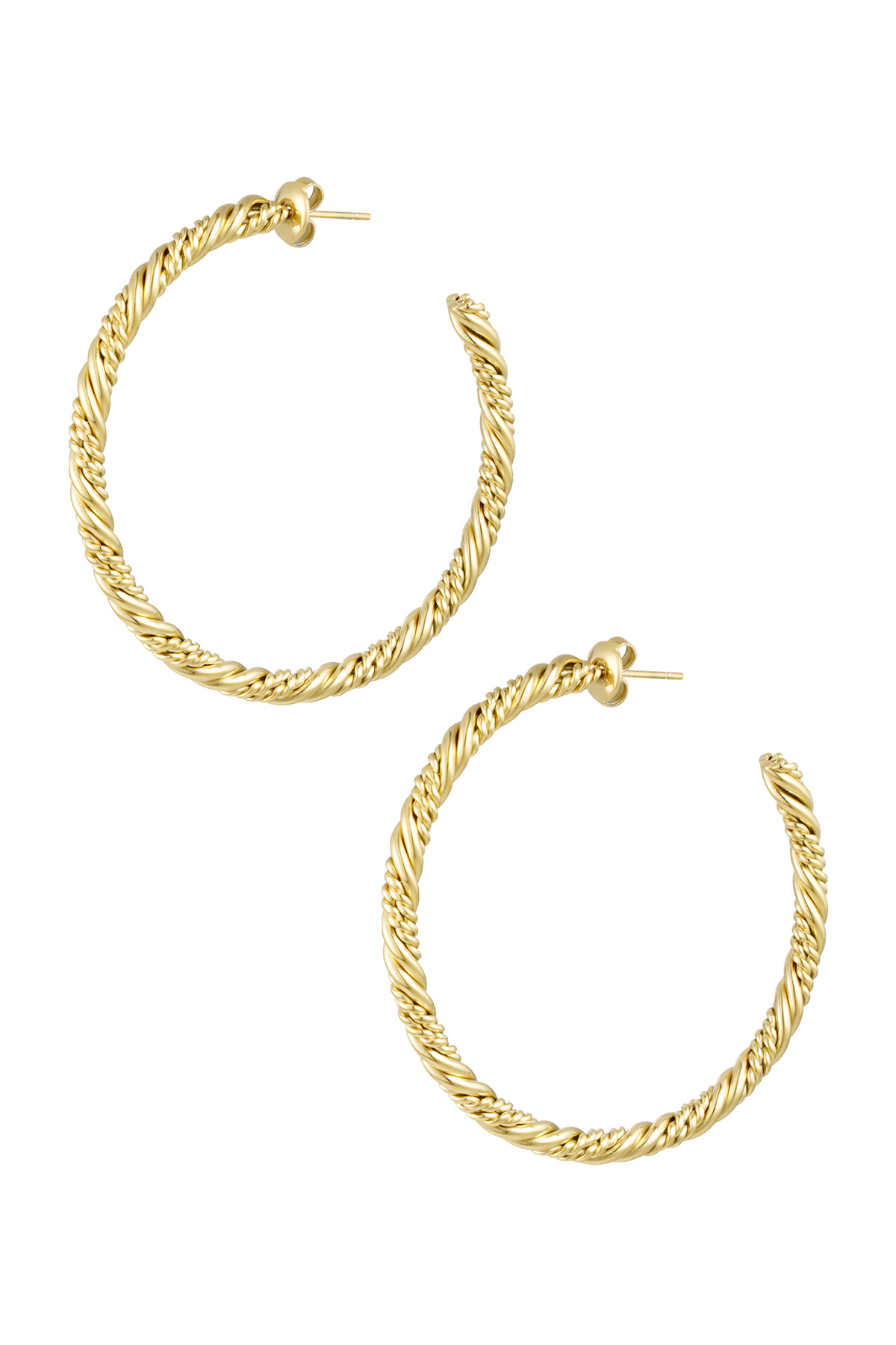 Twisted earrings large - Gold color