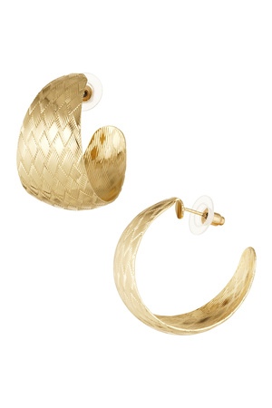 Earrings zigzag print - gold h5 