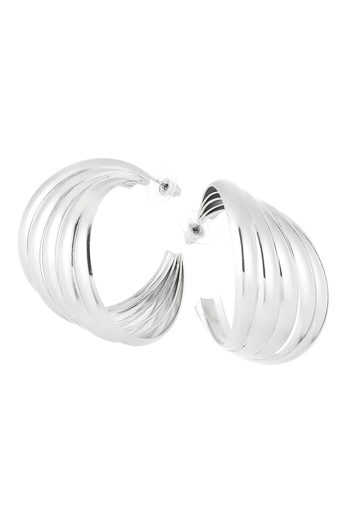 Ohrringe abstrakte Schichten - Silber h5 