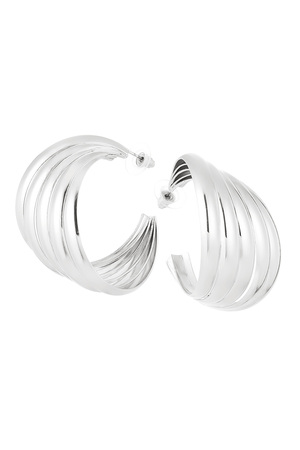 Earrings abstract layers - silver h5 