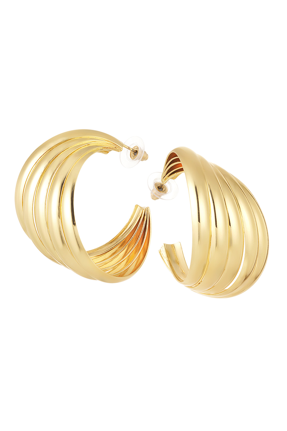 Earrings abstract layers - Gold color