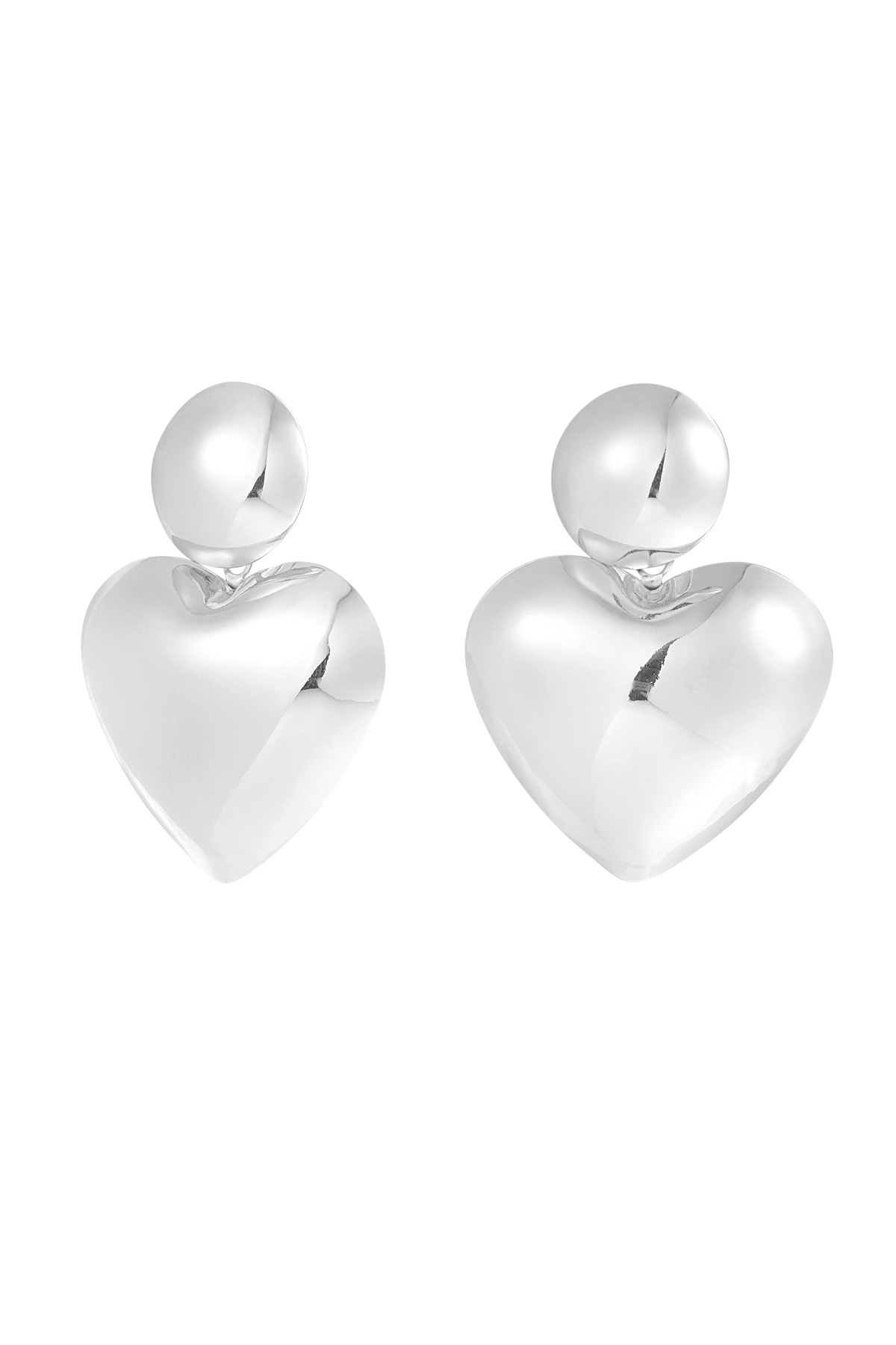 Earrings heart dot - Silver Color color 2